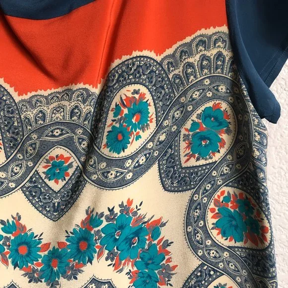 Silk Scarf Print Dress, size Medium - Picture 2 of 2